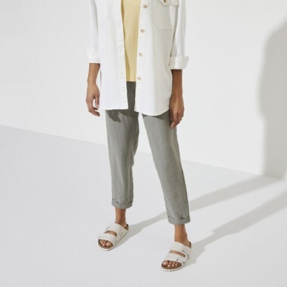 Birkenstock White Sandals with Adjustable Straps and Contoured Footbed - Picture 2 of 10